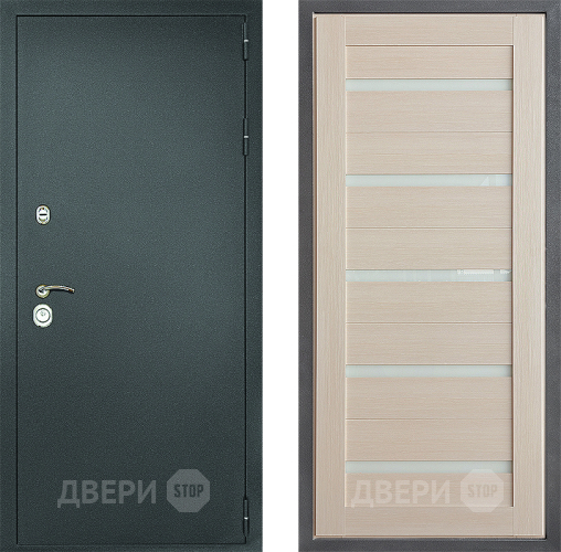 Входная металлическая Дверь Дверной континент Рубикон Серебро Дизайн ФЛ-47 Лиственница белая в Воскресенске