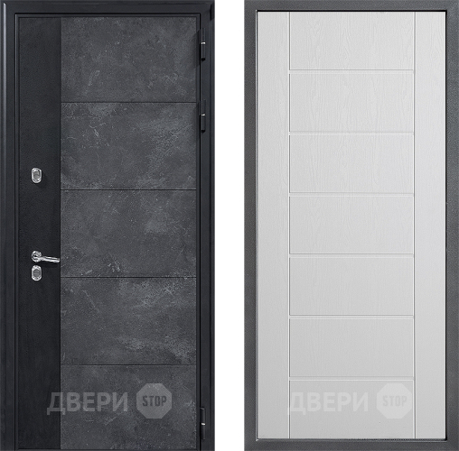 Входная металлическая Дверь Дверной континент ДК-15 Бетон ТЕРМО ФЛ-Лайн Белое дерево в Воскресенске