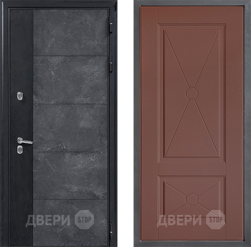 Входная металлическая Дверь Дверной континент ДК-15 Бетон ТЕРМО ФЛ-617 Ясень шоколадный в Воскресенске