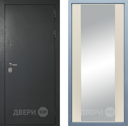 Входная металлическая Дверь Дива МД-40 Титан Д-15 Зеркало Шампань в Воскресенске