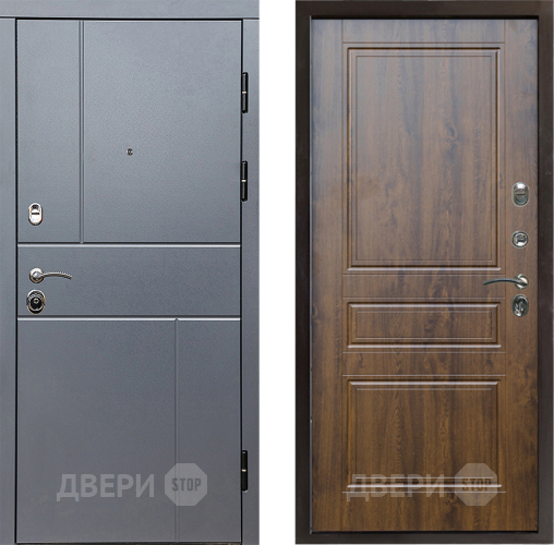Входная металлическая Дверь Престиж Горизонт Грэй Классика Дуб в Воскресенске