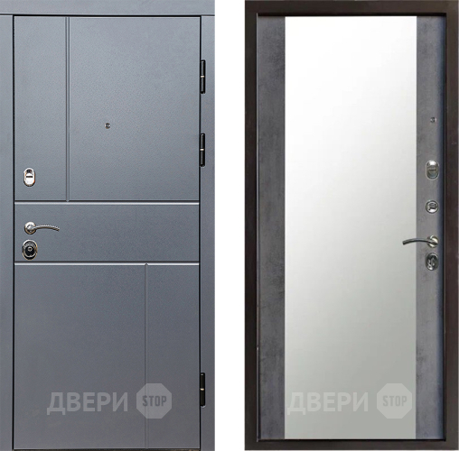 Дверь Престиж Горизонт Грэй Зеркало Бетон темный в Воскресенске