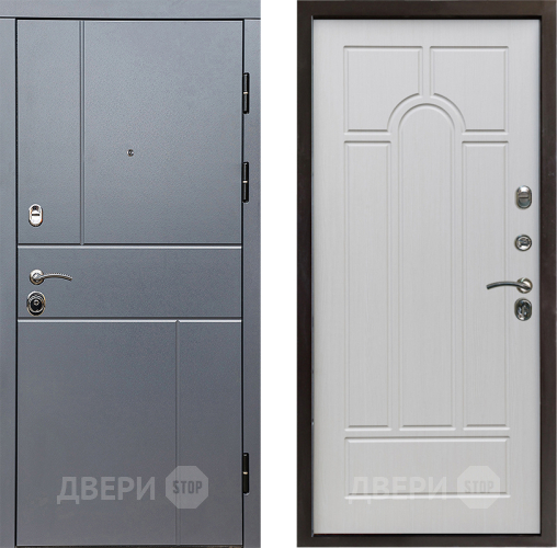 Входная металлическая Дверь Престиж Горизонт Грэй Арка Лиственница белая в Воскресенске