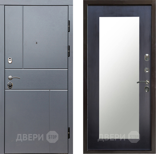 Входная металлическая Дверь Престиж Горизонт Грэй Зеркло Пастораль Венге в Воскресенске