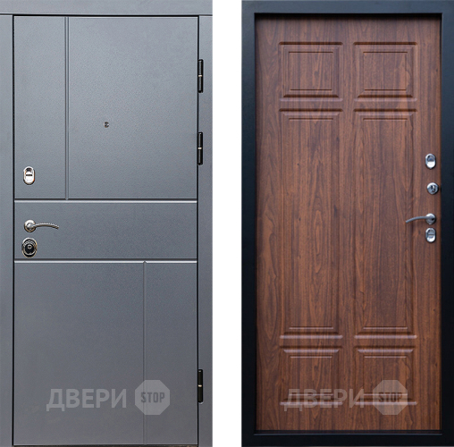 Входная металлическая Дверь Престиж Горизонт Грэй Премиум Орех темный в Воскресенске