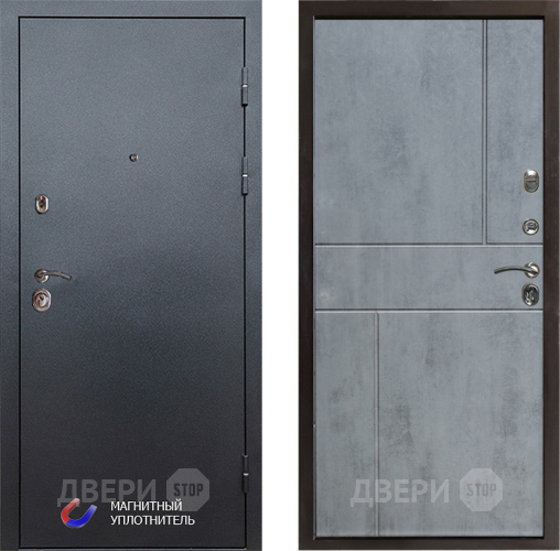 Входная металлическая Дверь Престиж Графит Горизонт Бетон темный в Воскресенске