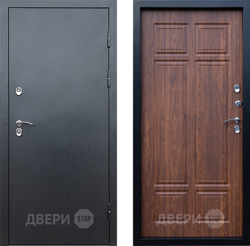 Входная металлическая Дверь Престиж TERMO с терморазрывом Снегирь Серебро Премиум Орех темный в Воскресенске
