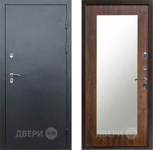 Входная металлическая Дверь Престиж TERMO с терморазрывом Снегирь Серебро Зеркало пастораль Дуб в Воскресенске