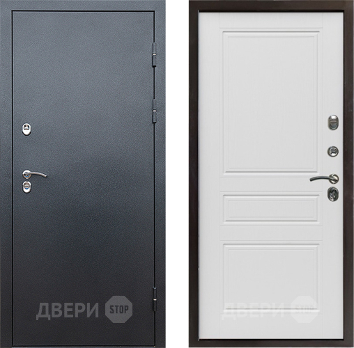 Входная металлическая Дверь Престиж TERMO с терморазрывом Снегирь Серебро Классика Лиственница белая в Воскресенске