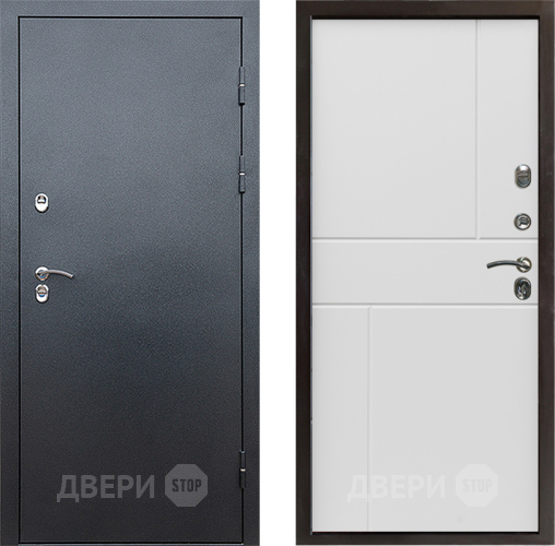 Входная металлическая Дверь Престиж TERMO с терморазрывом Снегирь Серебро Горизонт Бетон белый в Воскресенске