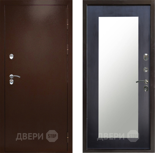Дверь Престиж TERMO с терморазрывом Снегирь Медь Зеркало пастораль Венге в Воскресенске