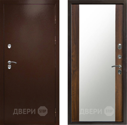 Входная металлическая Дверь Престиж TERMO с терморазрывом Снегирь Медь Зеркало Дуб в Воскресенске