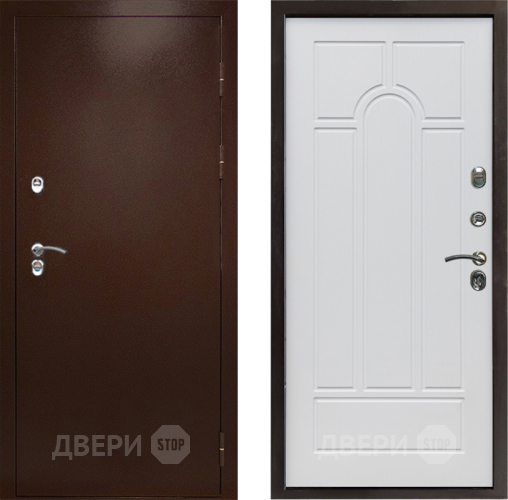 Входная металлическая Дверь Престиж TERMO с терморазрывом Снегирь Медь Арка Белое дерево в Воскресенске