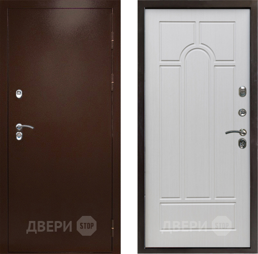 Входная металлическая Дверь Престиж TERMO с терморазрывом Снегирь Медь Арка Лиственница белая в Воскресенске