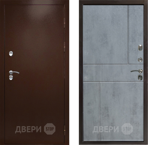 Входная металлическая Дверь Престиж TERMO с терморазрывом Снегирь Медь Горизонт Бетон темный в Воскресенске