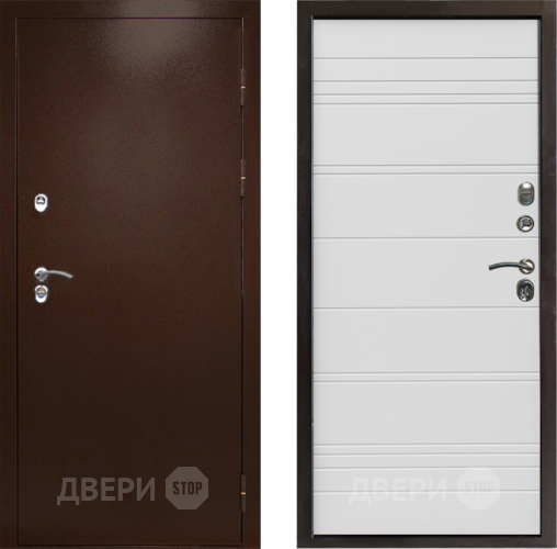 Дверь Престиж TERMO с терморазрывом Снегирь Медь Line Белый в Воскресенске