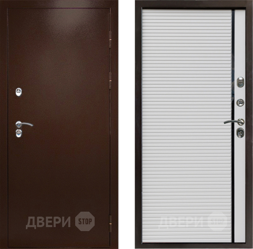 Входная металлическая Дверь Престиж TERMO с терморазрывом Снегирь Медь Porte Белый в Воскресенске