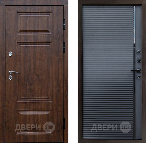 Входная металлическая Дверь Престиж TERMO с терморазрывом Премиум Орех Porte Черный кварц в Воскресенске