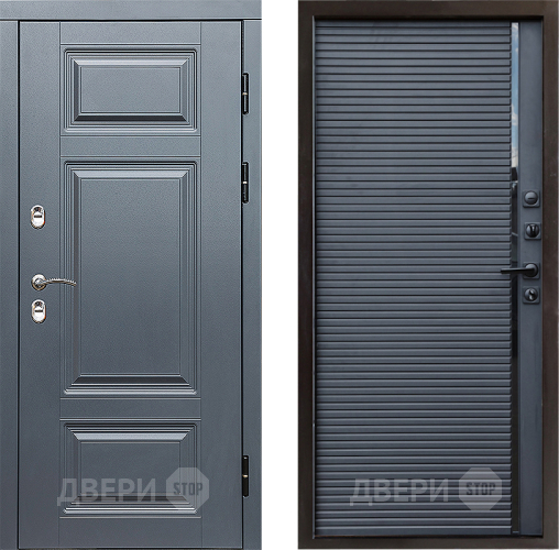 Входная металлическая Дверь Престиж TERMO с терморазрывом Премиум Грэй Porte Черный кварц в Воскресенске