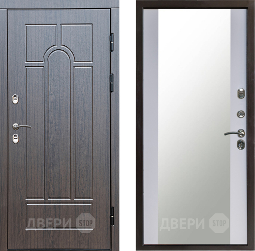 Входная металлическая Дверь Престиж TERMO с терморазрывом Арка Зеркало Белый софт в Воскресенске