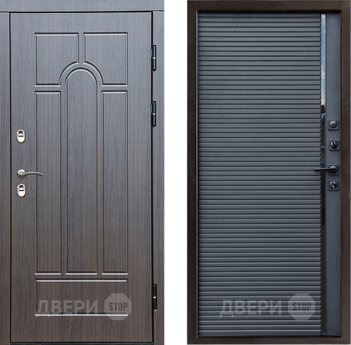 Входная металлическая Дверь Престиж TERMO с терморазрывом Арка Porte Черный кварц в Воскресенске