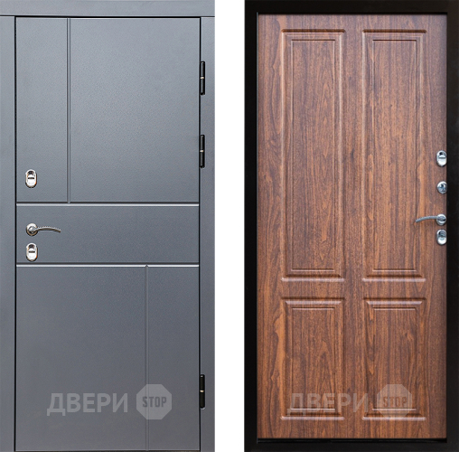 Входная металлическая Дверь Престиж TERMO с терморазрывом Горизонт Грэй Премиум Орех светлый в Воскресенске