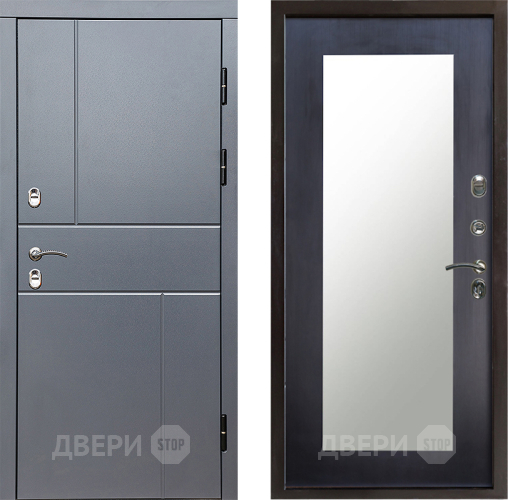 Входная металлическая Дверь Престиж TERMO с терморазрывом Горизонт Грэй Зеркало пастораль Венге в Воскресенске