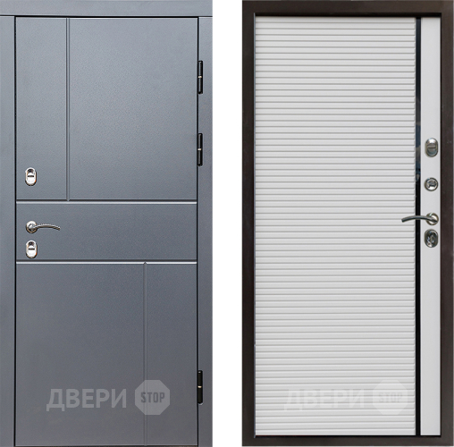 Входная металлическая Дверь Престиж TERMO с терморазрывом Горизонт Грэй Porte Белый в Воскресенске