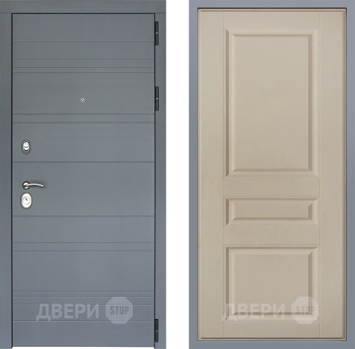Дверь Заводские двери Лира Софт графит Стокгольм Шампань в Воскресенске