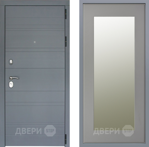 Дверь Заводские двери Лира Софт графит Зеркало Модерн Грей софт в Воскресенске