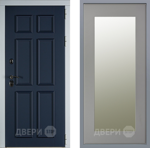 Дверь Заводские двери Стокгольм Зеркало Модерн Грей софт в Воскресенске