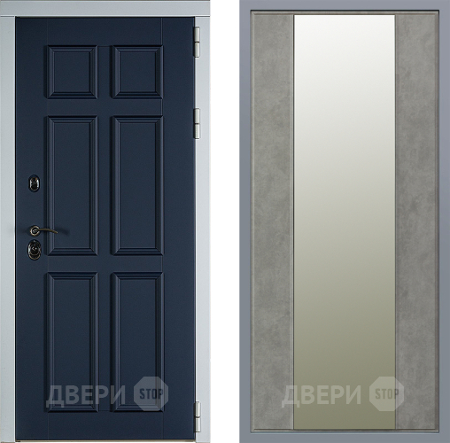 Дверь Заводские двери Стокгольм Зеркало Макси Бетон темный в Воскресенске