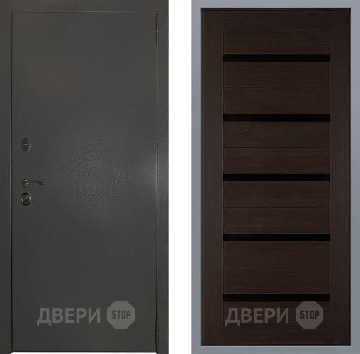 Дверь Заводские двери Эталон 3к антик серебро СБ-1 орех тисненый в Воскресенске