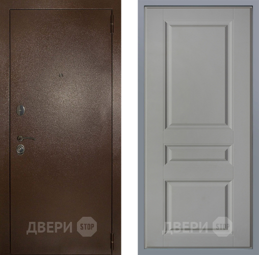 Дверь Заводские двери Эталон 3к антик медь Стокгольм Грей софт в Воскресенске