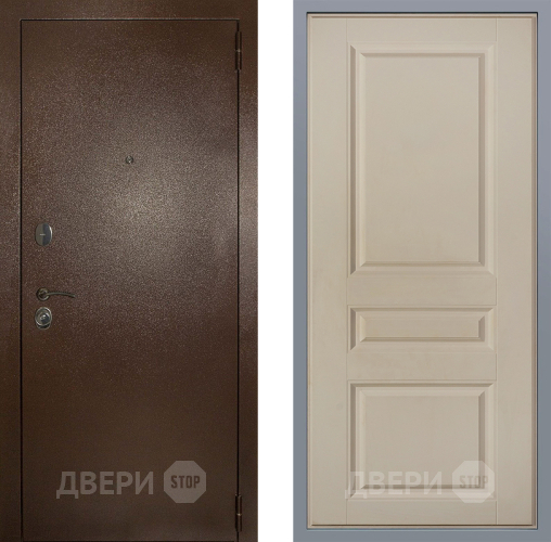 Дверь Заводские двери Эталон 3к антик медь Стокгольм Шампань в Воскресенске
