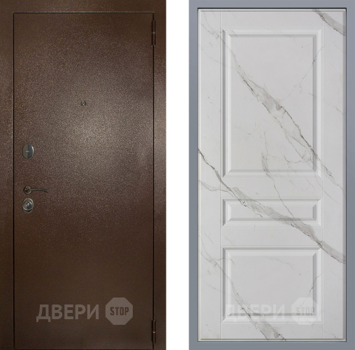 Дверь Заводские двери Эталон 3к антик медь Стокгольм Мрамор белый в Воскресенске