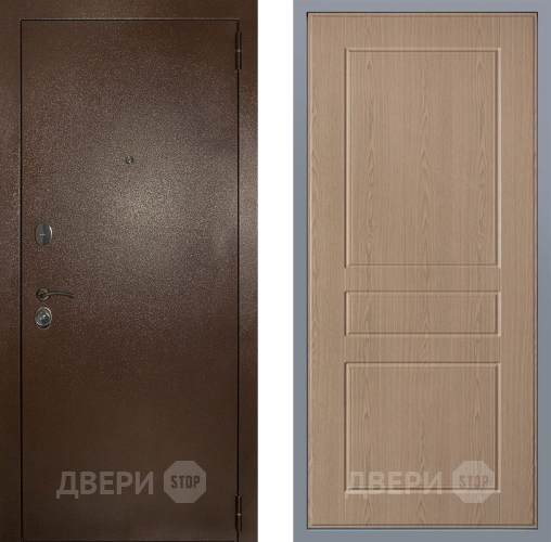 Дверь Заводские двери Эталон 3к антик медь К-2 Беленый дуб в Воскресенске
