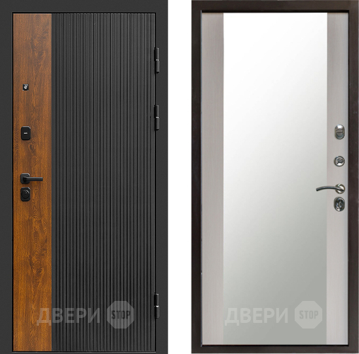 Входная металлическая Дверь Престиж Prestizh Зеркало Лиственница белая в Воскресенске
