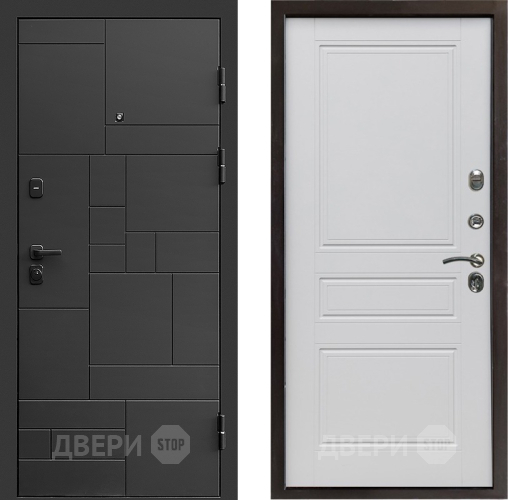 Входная металлическая Дверь Престиж Kvadro Классика Белый матовый в Воскресенске