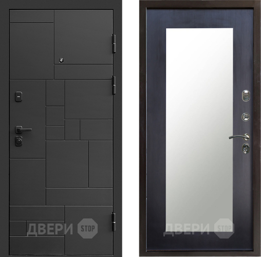 Входная металлическая Дверь Престиж Kvadro Зеркло Пастораль Венге в Воскресенске