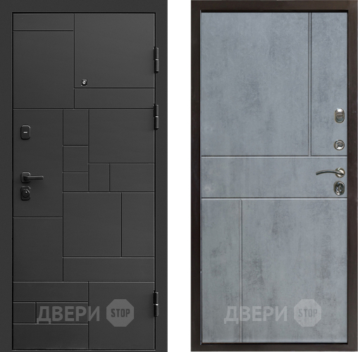 Входная металлическая Дверь Престиж Kvadro Горизонт Бетон темный в Воскресенске