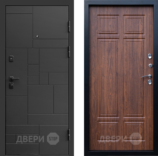 Входная металлическая Дверь Престиж Kvadro Премиум Орех темный в Воскресенске