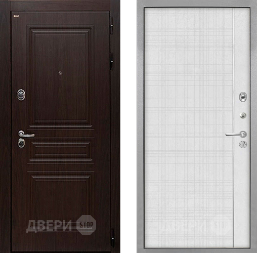Входная металлическая Дверь Интекрон (INTECRON) Брайтон Тиковое Дерево В-07 с молдингом Лофт белый в Воскресенске