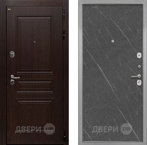 Входная металлическая Дверь Интекрон (INTECRON) Брайтон Тиковое Дерево Гладкая Гранит лава оникс в Воскресенске