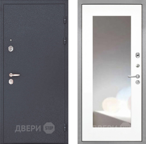 Входная металлическая Дверь Интекрон (INTECRON) Колизей ФЛЗ-120-М Зеркало Белый матовый в Воскресенске