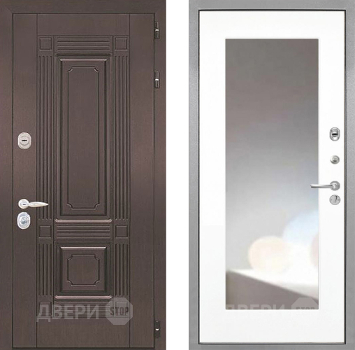 Входная металлическая Дверь Интекрон (INTECRON) Италия ФЛЗ-120-М Зеркало Белый матовый в Воскресенске