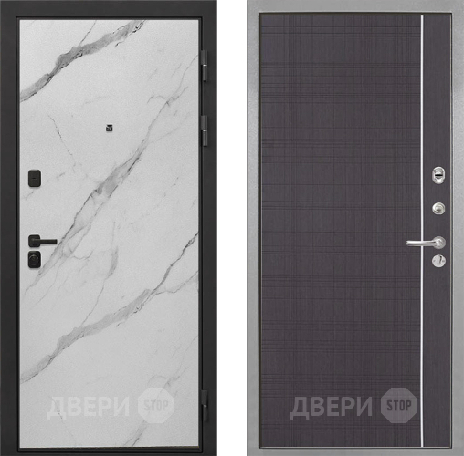 Входная металлическая Дверь Интекрон (INTECRON) Профит Black Мрамор Арктик В-07 с молдингом Венге в Воскресенске
