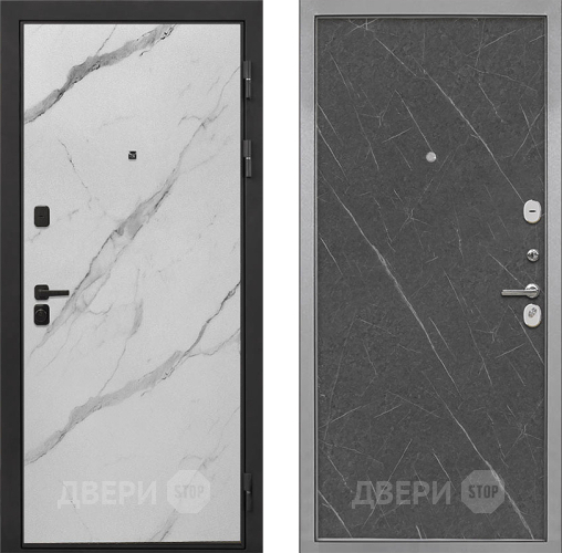 Входная металлическая Дверь Интекрон (INTECRON) Профит Black Мрамор Арктик Гладкая Гранит лава оникс в Воскресенске