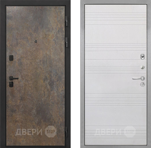 Входная металлическая Дверь Интекрон (INTECRON) Профит Black Гранж ФЛ-316 Белый ясень в Воскресенске