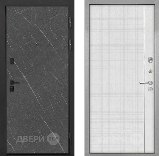 Входная металлическая Дверь Интекрон (INTECRON) Профит Black Гранит Лава Оникс В-07 с молдингом Лофт белый в Воскресенске